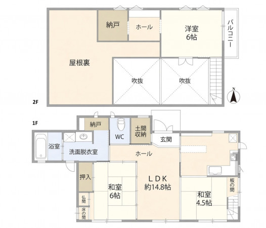 宮崎市宮の元町、中古一戸建ての間取り画像です