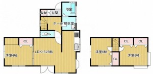 宮崎市清武町今泉、中古一戸建ての間取り画像です
