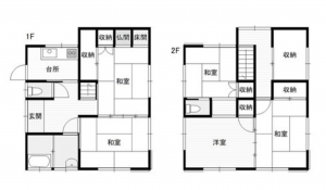 宮崎市恒久、中古一戸建ての間取り画像です
