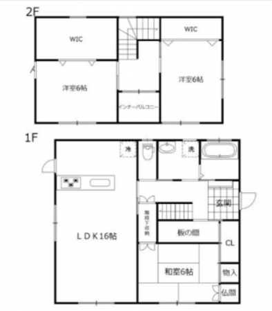 宮崎市、中古一戸建ての間取り画像です