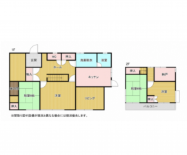 宮崎市花ケ島町、中古一戸建ての間取り画像です