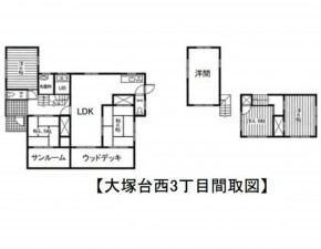 宮崎市大塚台西、中古一戸建ての間取り画像です