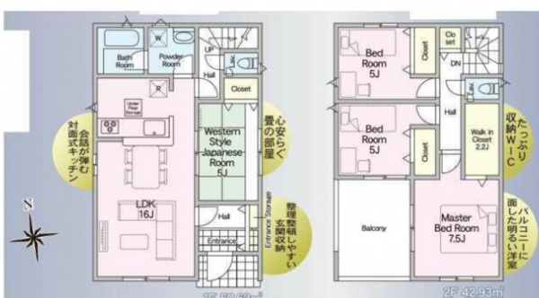 宮崎市赤江、新築一戸建ての間取り画像です