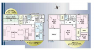 宮崎市恒久、新築一戸建ての間取り画像です