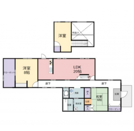 宮崎市佐土原町下田島、中古一戸建ての間取り画像です