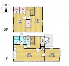 宮崎市恒久、中古一戸建ての間取り画像です