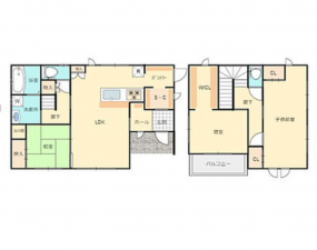 宮崎市、中古一戸建ての間取り画像です
