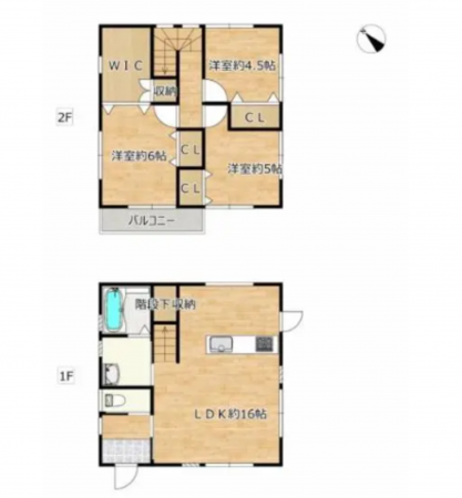 宮崎市吉村町、中古一戸建ての間取り画像です