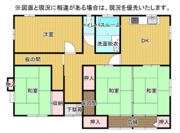 宮崎市生目台東、中古一戸建ての間取り画像です