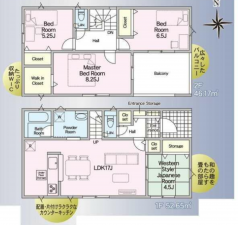 宮崎市熊野、新築一戸建ての間取り画像です