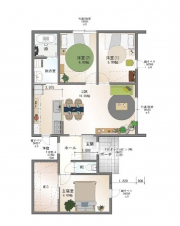 宮崎市本郷、中古一戸建ての間取り画像です