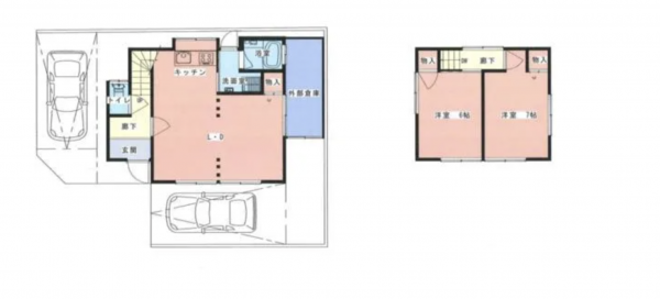 宮崎市高洲町、収益物件/住宅の間取り画像です