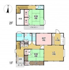 宮崎市学園木花台南、中古一戸建ての間取り画像です