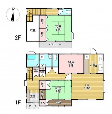 宮崎市学園木花台南、中古一戸建ての間取り画像です