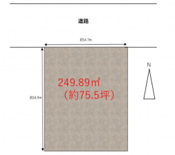 宮崎市学園木花台南、土地の間取り画像です