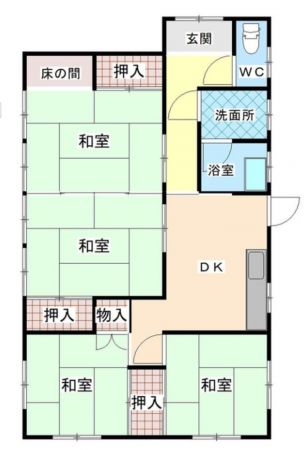 宮崎市田野町甲、中古一戸建ての間取り画像です