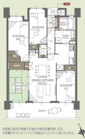 宮崎市橘通東、マンションの間取り画像です