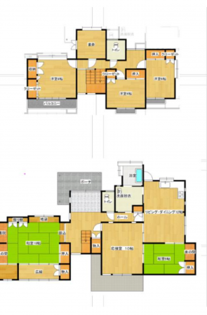 宮崎市学園木花台北、中古一戸建ての間取り画像です