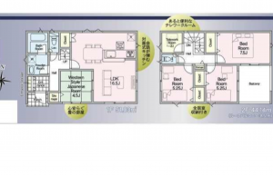 宮崎市田野町乙、新築一戸建ての間取り画像です