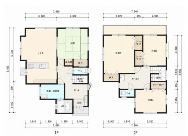 宮崎市東宮、中古一戸建ての間取り画像です