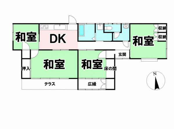 宮崎市島之内、中古一戸建ての間取り画像です