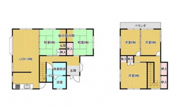 宮崎市清武町今泉、中古一戸建ての間取り画像です