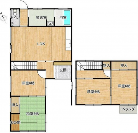 宮崎市熊野、中古一戸建ての間取り画像です