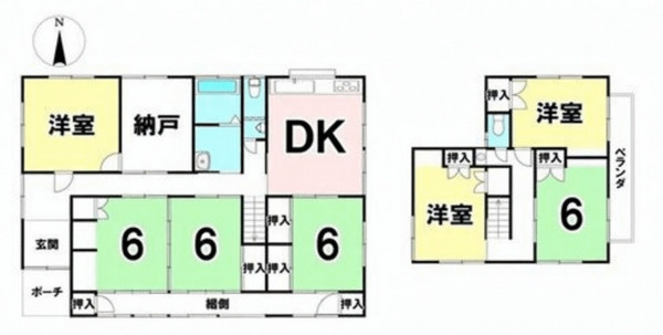宮崎市大塚町、中古一戸建ての間取り画像です