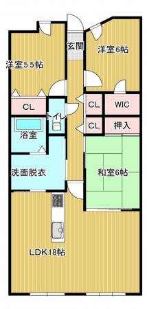 宮崎市神宮東、マンションの間取り画像です