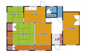 宮崎市中西町、中古一戸建ての間取り画像です