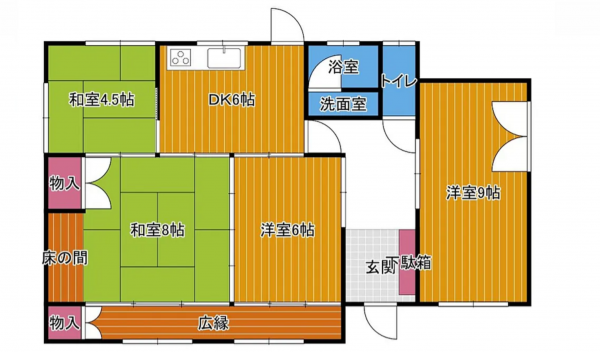 宮崎市中西町、中古一戸建ての間取り画像です