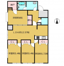 宮崎市源藤町、マンションの間取り画像です