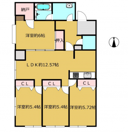 宮崎市源藤町、マンションの間取り画像です