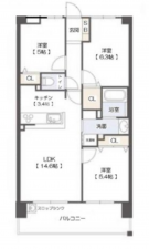 宮崎市吉村町、マンションの間取り画像です