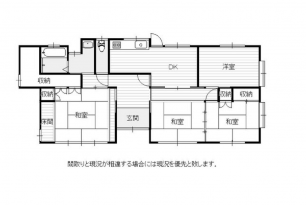 宮崎市、中古一戸建ての間取り画像です
