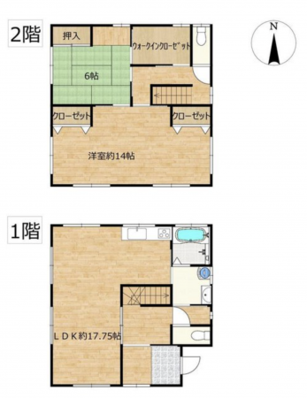 宮崎市佐土原町西上那珂、中古一戸建ての間取り画像です