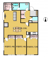宮崎市源藤町、マンションの間取り画像です