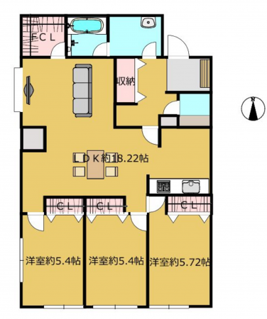 宮崎市源藤町、マンションの間取り画像です