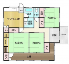 宮崎市佐土原町東上那珂、中古一戸建ての間取り画像です