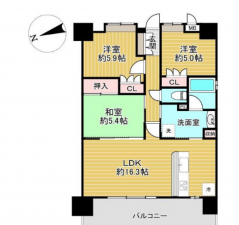 宮崎市大橋、マンションの間取り画像です