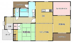 宮崎市佐土原町下那珂、中古一戸建ての間取り画像です