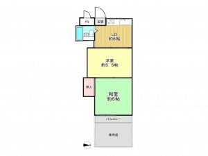 大阪市鶴見区放出東、マンションの間取り画像です