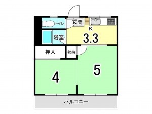 大阪市鶴見区今津中、マンションの間取り画像です