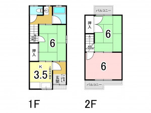 大阪市鶴見区横堤、中古一戸建ての間取り画像です