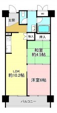 大阪市鶴見区放出東、マンションの間取り画像です