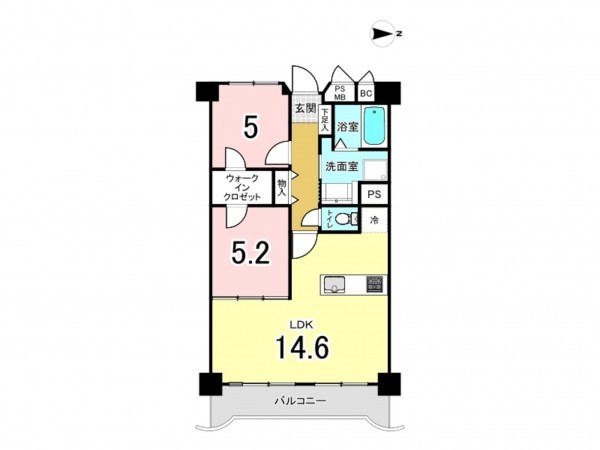 大阪市鶴見区横堤、マンションの間取り画像です