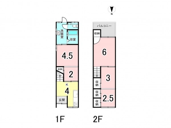 大阪市鶴見区緑、中古一戸建ての間取り画像です