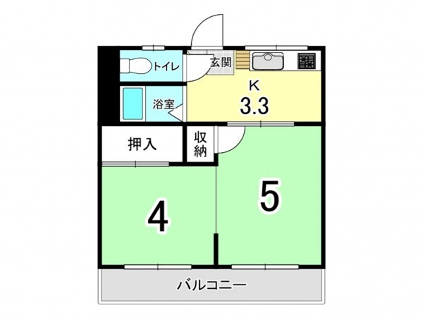 大阪市鶴見区今津中、マンションの間取り画像です