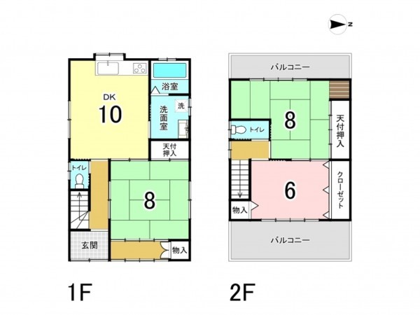 大阪市鶴見区緑、中古一戸建ての間取り画像です