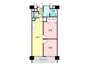 大阪市鶴見区今津中、マンションの間取り画像です